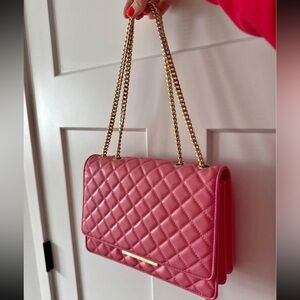 Charles & Keith Pink Quilted Shoulder Bag